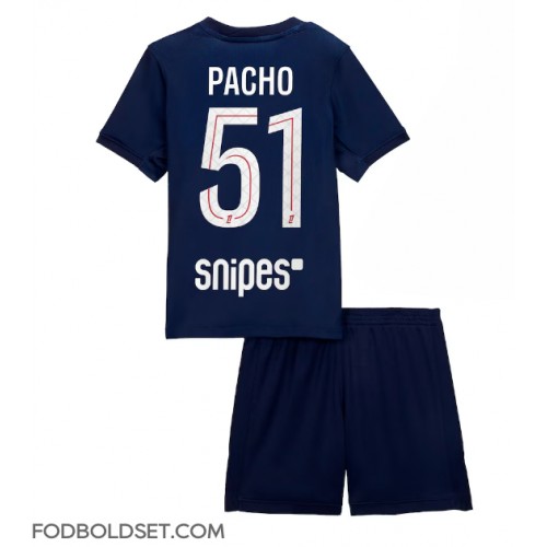 Paris Saint-Germain Willian Pacho #51 Hjemme Trøje Børn 2025-26 Kortærmet (+ Korte bukser)